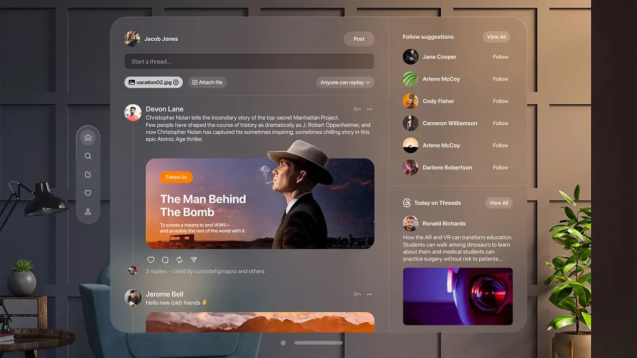 Social media interface design example — UI/UX services